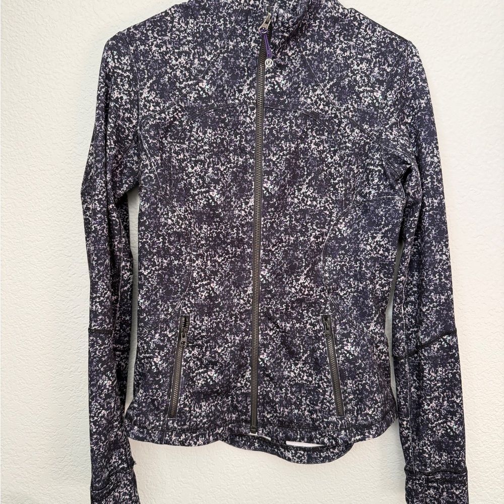 Lululemon Define Jacket black speckled pattern splatter